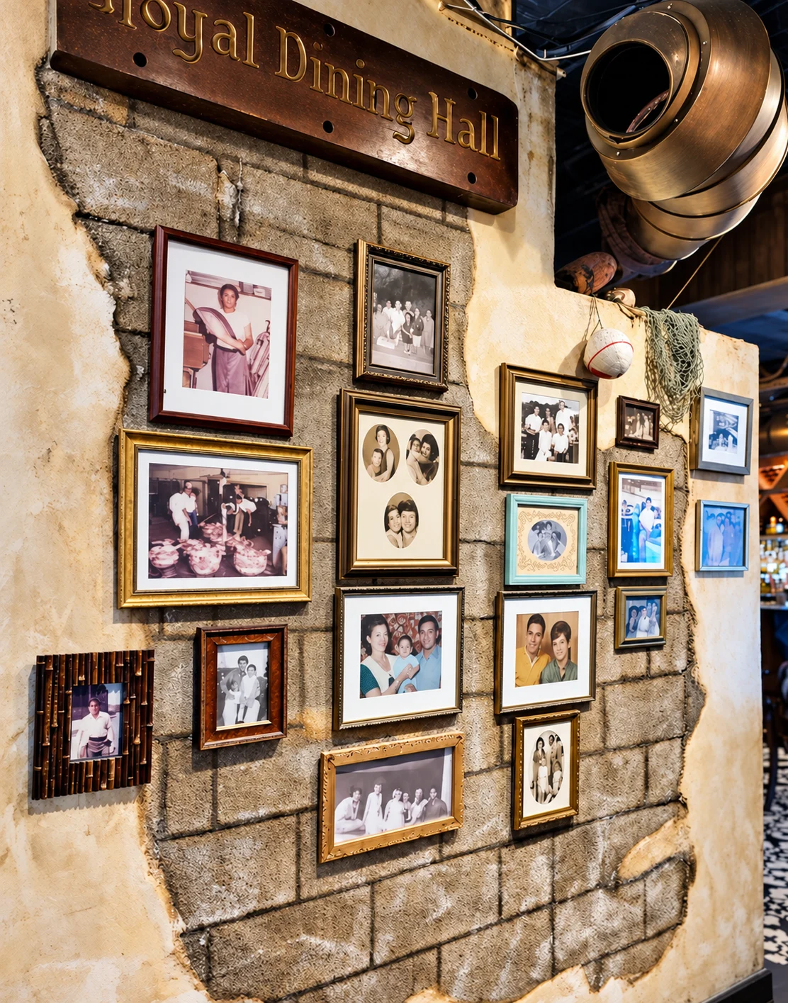 Garcia's Seafood Grill - Family photo wall in the dining room